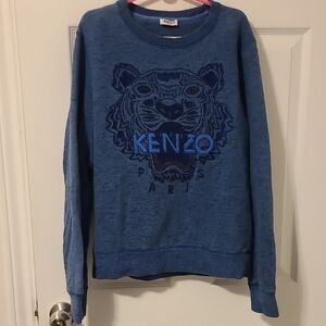 Kenzo Blue Sweatshirt with Tiger Motif